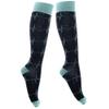 FitLegs - Life Compression Socks - 14-17mmHg for Work, Travel, & Pregnancy DVT Prevention - Unisex, Large, Navy/Aqua view 1