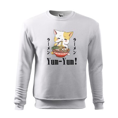 Kawaii Neko Ramen Lover Japanese Noodle Anime Unisex White Sweater Size L