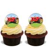 15x RED TRACTORS Premium Edible Stand Up Rice Wafer Cake Toppers D2 DECORATIONS view 1