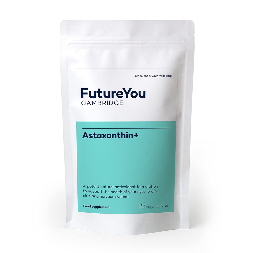 Astaxanthin+ High Strength Astaxanthin Natural Antioxidant - 28 Vegan Capsules - 28 Day Supply - Developed by FutureYou Cambridge, UK