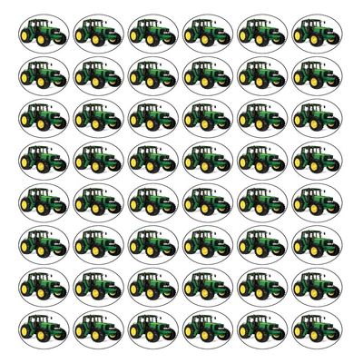 48x Tractor Premium Edible ICING Cup Cake Toppers round fairy Farm D1
