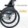 241 Pneumatic Tire Wheels Casters(pair), 24in Sports Wheelchair Rear Wheels Replacement With Hand Wheel, 12 Aluminum Spokes, 12.7mm (1/2") Bearing view 3