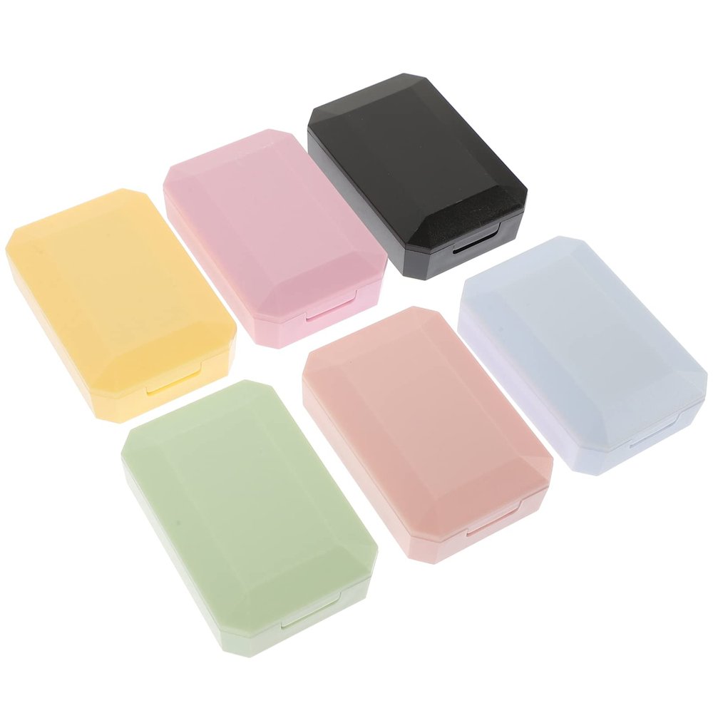 GLEAVI 6sets Travel Contacts Lens Case Kit Mirror Box Holder Case Leakproof Storage Box for Halloween Contacts
