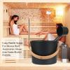 Kisbeibi Aluminum Sauna Bucket and Ladle Set Portable,Sauna Bucket and Long Handle Ladle Cedar,Sauna Steam Water Accessories,Bath Accessories Supplies,Accessories for Sauna Steam Room(Black) view 2