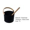 Kisbeibi Aluminum Sauna Bucket and Ladle Set Portable,Sauna Bucket and Long Handle Ladle Cedar,Sauna Steam Water Accessories,Bath Accessories Supplies,Accessories for Sauna Steam Room(Black) view 4