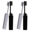 Soft Bristle Travel Folding Toothbrush - Set of 4, Mini & Portable, Suitable for Adults & Children, Black & Gray view 1
