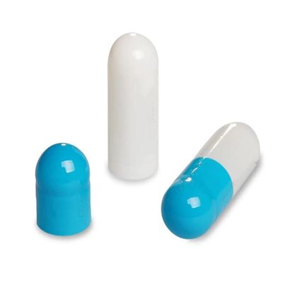 DR T&T gelatine Capsules Capsule size0 Size 0 blue white body top separated (1000)