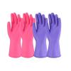 Rubber Gloves, Purple Household Long Sleeve Gloves with Cotton Flock Lining for Cleaning, Dishwashing and Gardening view 4
