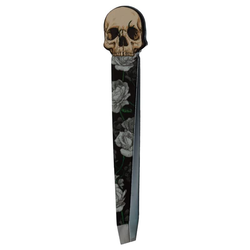 EliteKoopers 1Pcs Shaped Tweezers Design Skull and Roses