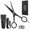 B-FOKUS Professional Mustache Scissors and Beard Scissors, 5 Inches German Stainless Steel Beard Kit for Men Presentation with PU Leather Case, 2 Comb Set, Perfect Mens Facial Hair Grooming Kit view 1
