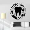 Vinyl Waterproof Non-Peeling Wall Decals Tooth Dental Tools Dental Clinic Oral Sticker Mural, Home Wall Decoration 57cmX57cm view 1