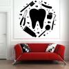 Vinyl Waterproof Non-Peeling Wall Decals Tooth Dental Tools Dental Clinic Oral Sticker Mural, Home Wall Decoration 57cmX57cm view 2