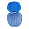 ShanLily Denture Box Denture Case Denture Cup With Strainer Denture Bath Box False Teeth Storage Box navy blue Apple Shape view 2