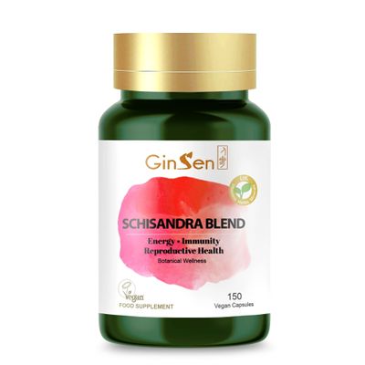 GinSen Schisandra Blend, Vegan Approved Schisandra Berry Supplement, Added Rhodiola and Astragalus, Ultimate Nutritional Support for Conception, 150 Capsules, Made in UK