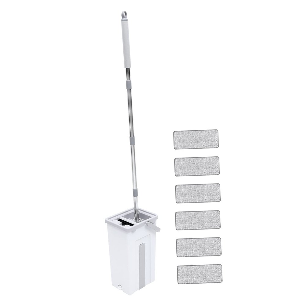 PLAFOPE Hand Mop Rotation Microfiber Cleaning Tool for Effortless Floor Cleaning for Home Use Included Mop Bucket Kit