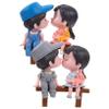 Artibetter 2pcs Status Lover Cartoon Love Art Decoration Forever Craft Design Party Day for Desktop Valentines Adorable Adornment Baking Sculpture Ornaments Couple Figurine Cake Kiss Doll view 1