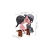 Artibetter 2pcs Status Lover Cartoon Love Art Decoration Forever Craft Design Party Day for Desktop Valentines Adorable Adornment Baking Sculpture Ornaments Couple Figurine Cake Kiss Doll view 2