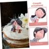 Artibetter 2pcs Status Lover Cartoon Love Art Decoration Forever Craft Design Party Day for Desktop Valentines Adorable Adornment Baking Sculpture Ornaments Couple Figurine Cake Kiss Doll view 4