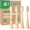 Bamboo Toothbrush Replacement Heads, 4-Pack - Compatible with Philips Sonicare HX3/HX6/HX9 Series, Soft Biodegradable Bristles, Eco-Friendly & Zero-Waste view 1