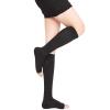 EXENXA Medical Compression Socks Mid-Tube Open Toe Super Elastic Silicone Non-Slip Performance Sports 20-30 for Adult Women Improve Blood Circulation,Black,M (Black XXL) view 1