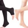 EXENXA Medical Compression Socks Mid-Tube Open Toe Super Elastic Silicone Non-Slip Performance Sports 20-30 for Adult Women Improve Blood Circulation,Black,M (Black XXL) view 2