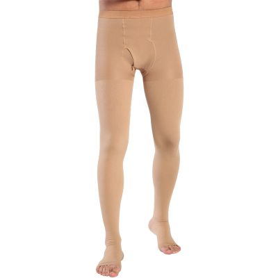 EXENXA Medical Compression Socks Elastic Pantyhose Men Open Toe Adjuvant Therapy Silicone Non-Slip Design Effective Relief From Tightness Muscle Soreness,XL ()