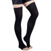 EXENXA Medical Compression Socks for Men Support 20-30 Open Toe Treatment Swelling Edema Varicose Veins Relief The Pain Promote Blood Circulation,Flesh,L (Black XX) view 1