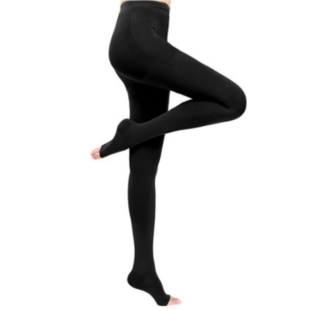 EXENXA 15-20 Compression Socks Closed Toe Support Graduated Medical Varicose Veins Hosiery Perfect for Athletics Running Flight Travel Support Edema Pregnancy,Flesh,L (Black M)