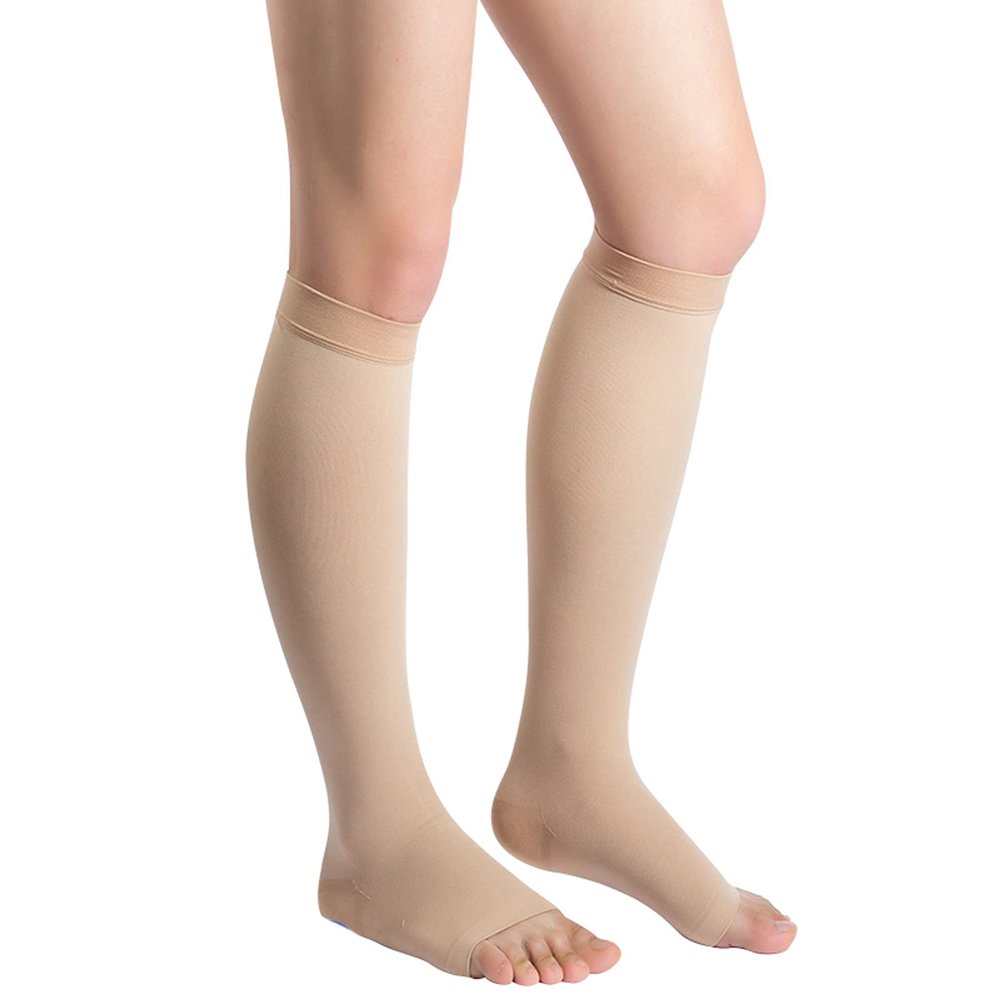 EXENXA Men's Compression Socks Varicose Socks Medical Support Gradient Compression for Aid Circulation Aching Legs Mild Swelling for Travel Athletes Sports,Black,XL (Flesh XX)