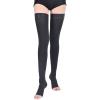 EXENXA Compression Stockings Medical Grade Firm Support Opaque Open Toe Knee High Compression Socks for Varicose Veins Shin Splints Nursing Travel,Black,M (Black S) view 1
