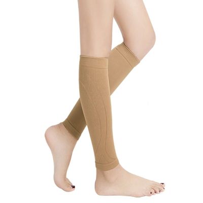 EXENXA Compression Socks Varicose Vein Stockings Protect Calf 15-20 Circulation High Elastic Lightweight And Comfortable for Health Nursing Unisex Adult,Flesh,XL (Flesh S)