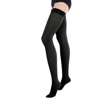 23-32 Graduated Thigh Compression Sleeves Firm Support Footless Compression Socks Swelling for The Wearer Comfortable Safe for Varicose Veins Shin Splints Edema Recovery,toe skin tone,M (Toe Black XL)
