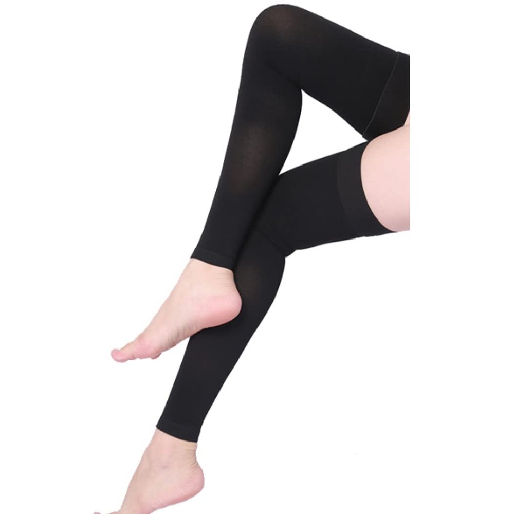 EXENXA Knee High Support Hose Compression Socks Secondary Medical Support Hose Compression Stockings Durable Fashionable Comfortable Safe Help Relieve Swelling Soreness,Flesh,XL (Black XX)