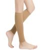 EXENXA Calf Compression Stockings Opaque 20-30 Graduated Compression Socks with Silicone Band Helps Relieve Swelling Varicose Veins Sore Aching Tired Legs Edema DVT Blood Clots,Black,M (Flesh S) view 1