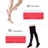 EXENXA Graduated Microfiber Women Strong Compression Stockings 25-35 Knee High Very Durable Open Toe Varicose Vein Prevention And Blood Circulation,Black,S (Flesh XL) view 2