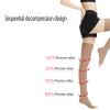 EXENXA Leg Compression Socks Varicose Vein Stocks Anti-Slip Silicone Thigh High Elastic Open Toe Improve Blood Circulation Swelling Postoperative Adjuvant Treatment,L () view 3