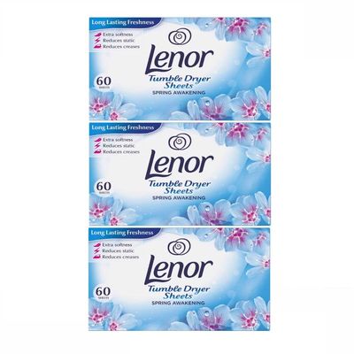 3 x 167g Spring Awakening Tumble Dryer Sheets (Total 180 sheets)