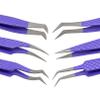 Abdul of Silakor Eyelash Extension Tweezers Set 6 Piece for Volume Lash Extensions Stainless Steel Eyelash Tweezers for Lash Extensions Isolation & Classic Lashes Tweezers Set (Purple) view 2
