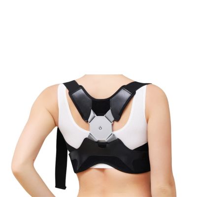 VIROYA Intelligent Posture Corrector Back Shoulder Neck Support Brace Smart Rechargeable Humpback Vibrating Reminder for Adults & Kids (Color : Black, Size : L for Weight 60-75KG) good