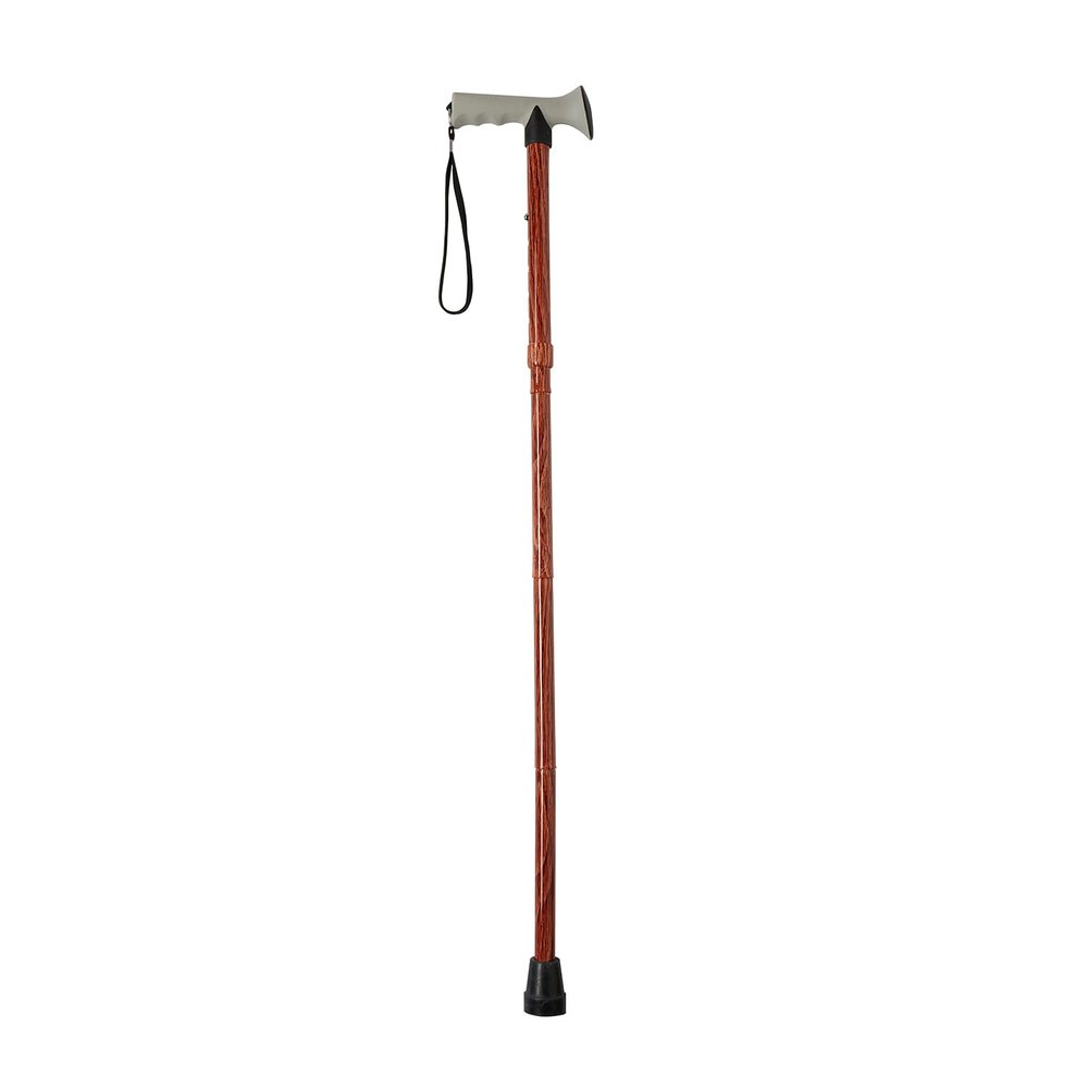 Coopers of Stortford - Comfort Grip Folding Walking Stick - Adjustable Height 5 Levels - Lightweight Strong Design - Non-Slip Rubber Tip - Compact Travel Cane
