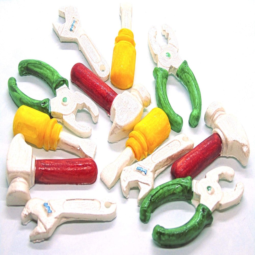 12 Edible DIY Tools Birthday Baby Shower Cupcake Toppers Cake Decorations