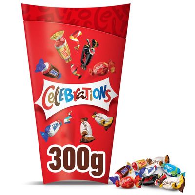 Celebrations Chocolate Gift Box, 300g Assorted Chocolates Snack Box With Mini Chocolate Bars & Biscuits