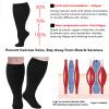 Wide Calf Compression Socks for Women Men, 2 Pairs Plus Size Extra Large Size Support Socks Stockings Reduces Swelling & Pain for Nurses Running Pregnant Travel Flight 20-25 mmHg view 2