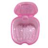 ShanLily Denture Box Denture Case Denture Cup With Strainer Denture Bath Box False Teeth Storage Box Transparency Pink Apple Shape view 1