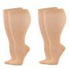 Wide Calf Compression Socks for Women Men, 2 Pairs Plus Size Extra Large Size Support Socks Stockings Reduces Swelling & Pain for Nurses Running Pregnant Travel Flight 20-25 mmHg view 1