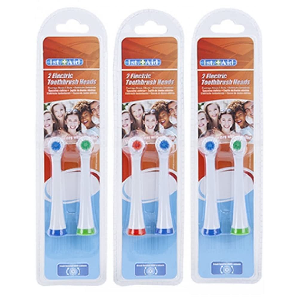 3 x 2 Pack Assorted Spare Replacement Heads Compatible with 1st.Aid Electrical Toothbrush