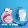 Expandable Floss Treated with Activated Charcoal with Xylitol and Natural Plant Based Wax |Fresh Mint Flavor | 50 Meter (2 Pack (Pack of 1)) view 2