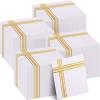 400 Pcs Gold Napkins 3 Ply Cocktail Napkins Folded 5 x 5 Inches Bar Napkins Gold Foil Trim Stripe Disposable Party Napkins Paper Napkins for Wedding Baby Shower Birthday Graduation (White) view 1