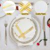400 Pcs Gold Napkins 3 Ply Cocktail Napkins Folded 5 x 5 Inches Bar Napkins Gold Foil Trim Stripe Disposable Party Napkins Paper Napkins for Wedding Baby Shower Birthday Graduation (White) view 3
