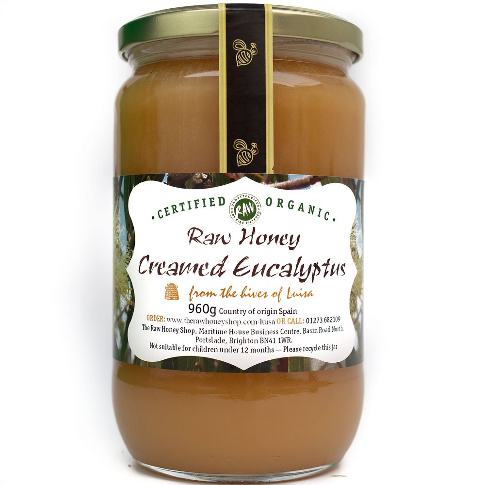 Luisas Raw Certified Organic Creamed EUCALYPTUS HONEY, 960g - Antibacterial, Unpasteurised, Single Origin - The Raw Honey Shop